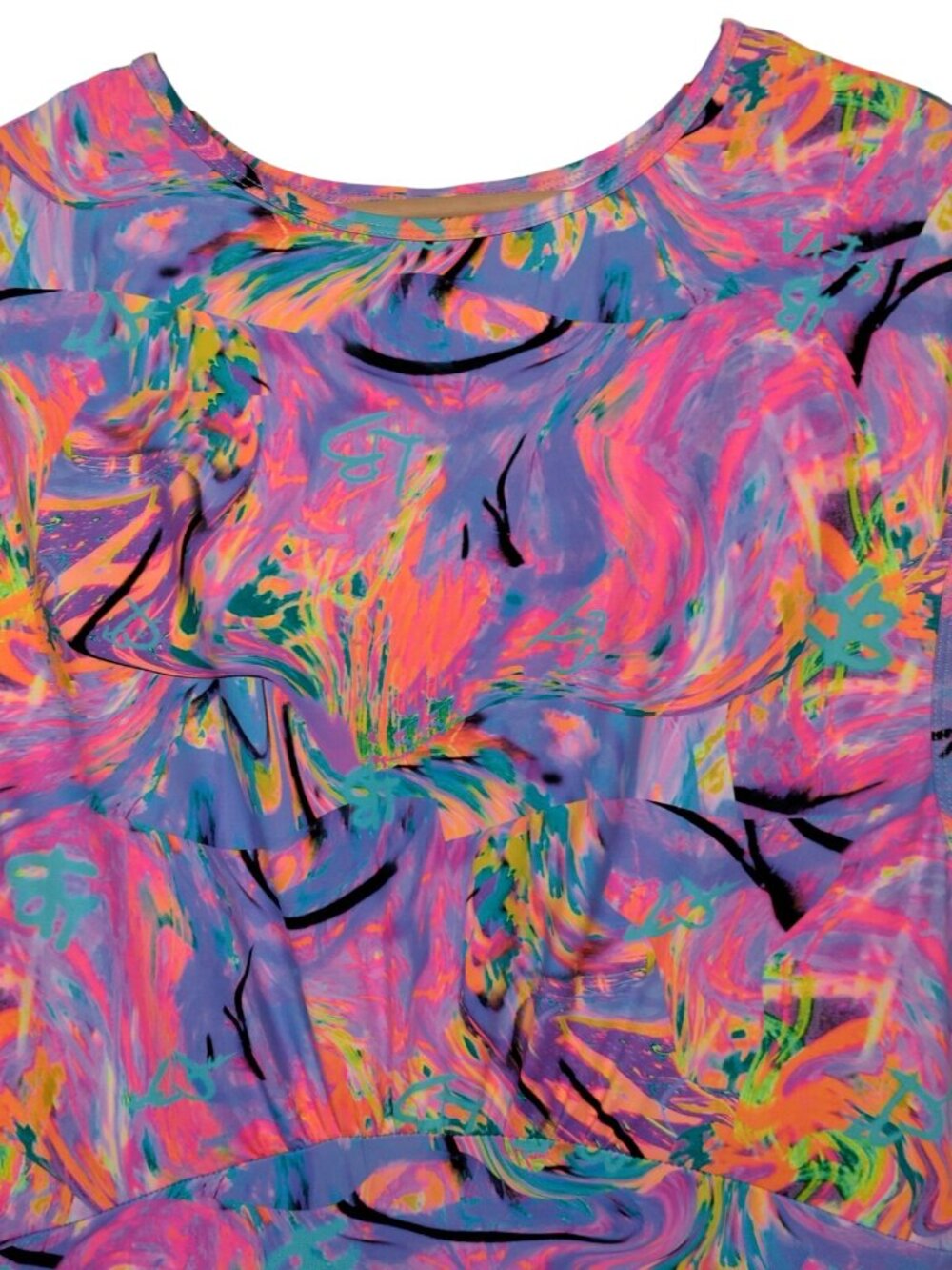 Lisa Blue Call Of The Whale Dress AUS UK 14 US 10 Beach Ruffle Psychedelic Swirl - Picture 9 of 16